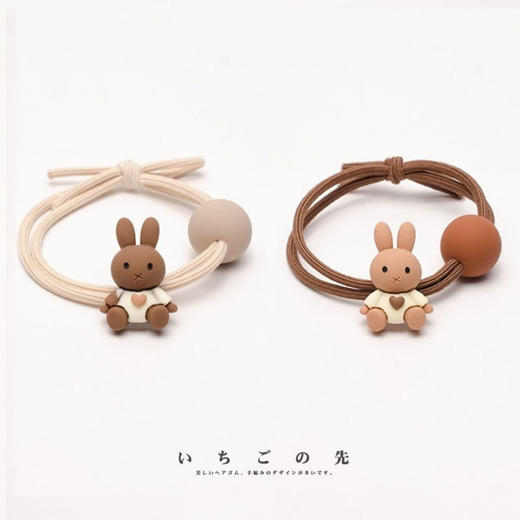 ins可爱兔兔高马尾发绳皮套女头绳不勒发宽粗扎头发圈橡皮筋头饰 商品图9