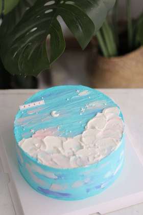 【生日蛋糕】手绘蓝色款