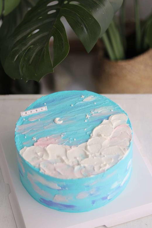 【生日蛋糕】手绘蓝色款 商品图0