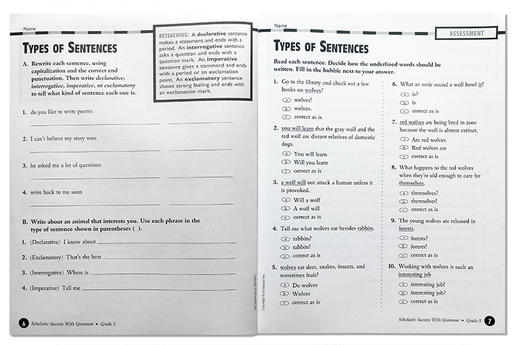 美国小学五年级英语语法练习册 学乐英语教材英文原版 Scholastic Success with Grammar 5 学乐成功系列 小学生家庭练习册英文版 商品图2