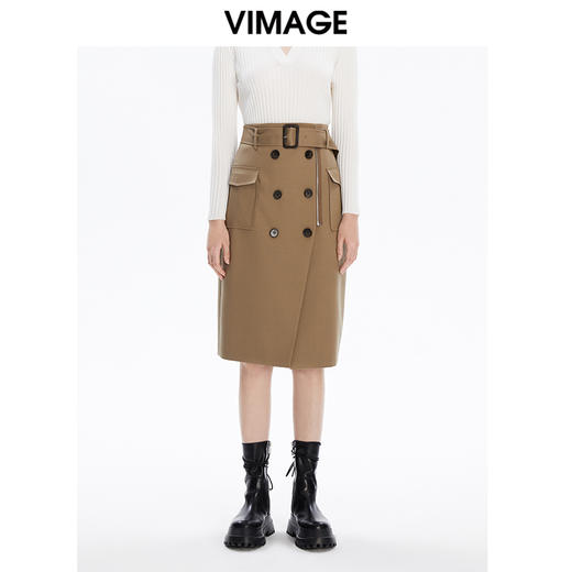 VIMAGE纬漫纪秋冬新款高腰时尚包臀裙半裙半身裙V1606212 商品图0
