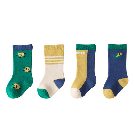 【会呼吸的健康优质棉】婴儿袜子秋冬新款卡通拼色儿童袜子 韩版男女新生儿宝宝中筒袜子 商品图7