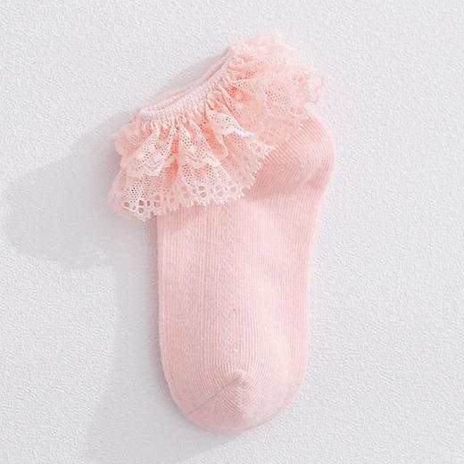 【公主双层蕾丝花边袜】3双装 春秋新款儿童袜子双层花边蕾丝女童宝宝袜纯色学生舞蹈袜子 商品图7