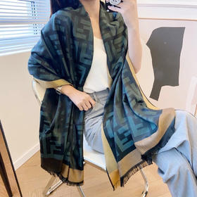 F迪家-提花双面丝光棉围巾-会员6折