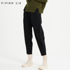 VIVIAN LIU D2157501 2021秋女装新款松紧腰哈伦休闲针织九分裤 商品缩略图0