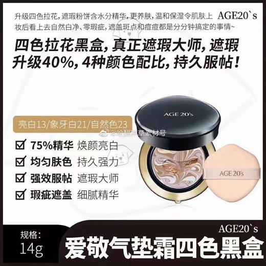 新款AGE 20’s爱敬四色拉花气垫21号【黑壳】1壳+2替换 夏日爱敬悉知一定要看清楚！ 商品图0