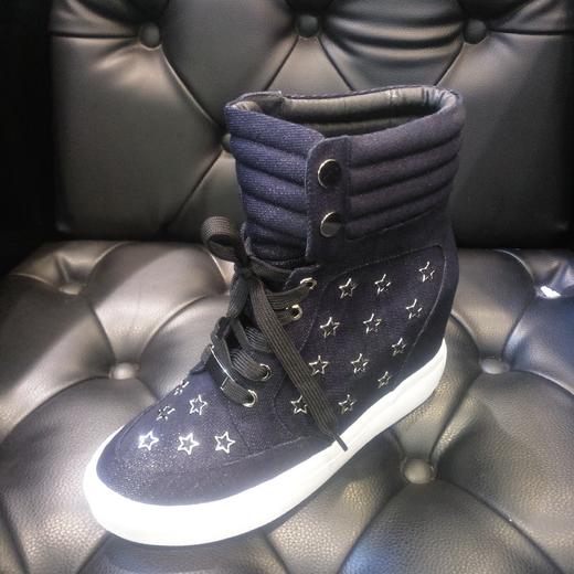 LFGJ  7201时尚内增高牛仔布女靴 商品图0