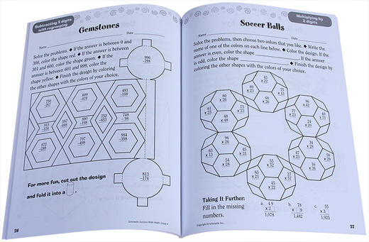 美国小学四年级数学练习册 学乐英语教材英文原版 Scholastic Success with Math 4 学乐成功系列 小学生家庭练习册英文版进口书籍 商品图3