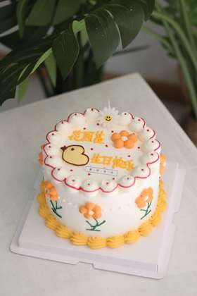 【生日蛋糕】手绘小花款