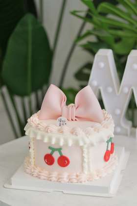 【生日蛋糕】复古风蝴蝶结樱桃款