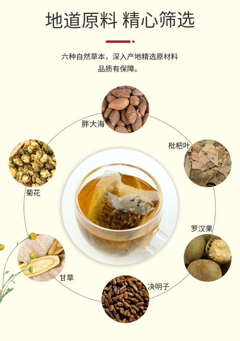 【湖北李时珍】胖大海菊花茶罗汉果枇杷叶组合茶 150g/盒