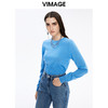 VIMAGE纬漫纪秋季新款时尚简约修身显瘦套头打底毛针织衫针织衫V1601213 商品缩略图3