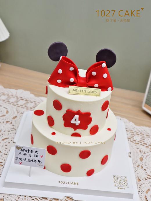 1027CAKE | 双层 翻糖蝴蝶结 米奇 周岁 商品图0
