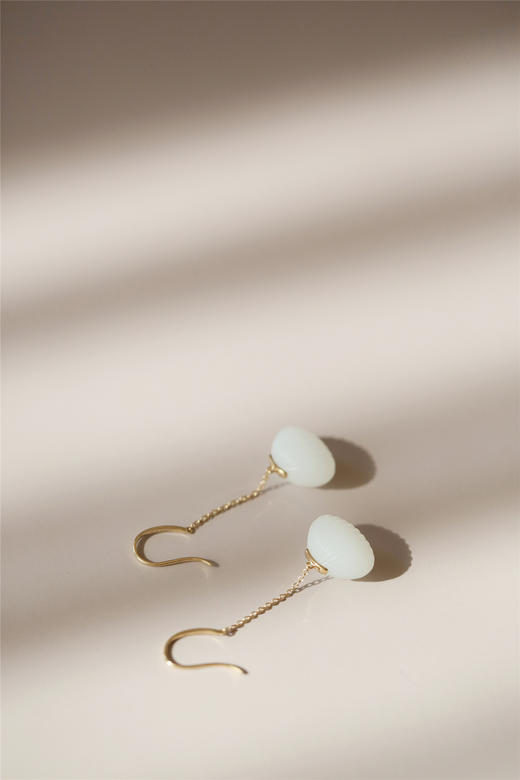 Qinny | 海石佳话｜ 18K金和田白玉贝壳  耳环耳饰 商品图6