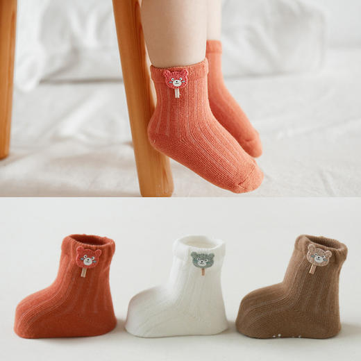【组合装】秋冬新款a类宝宝袜子卡通配饰婴儿地板袜点胶防滑新生儿棉袜 商品图1