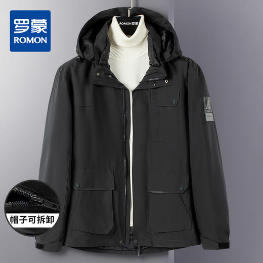 【羽绒内胆】罗蒙秋冬保暖外套男士时尚休闲户外保暖可拆卸内胆两件套 商品图2