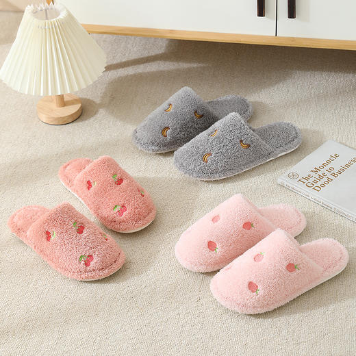 【缤纷水果居家拖鞋】 情侣家用防滑室内毛绒保暖棉拖鞋男女冬季 商品图1