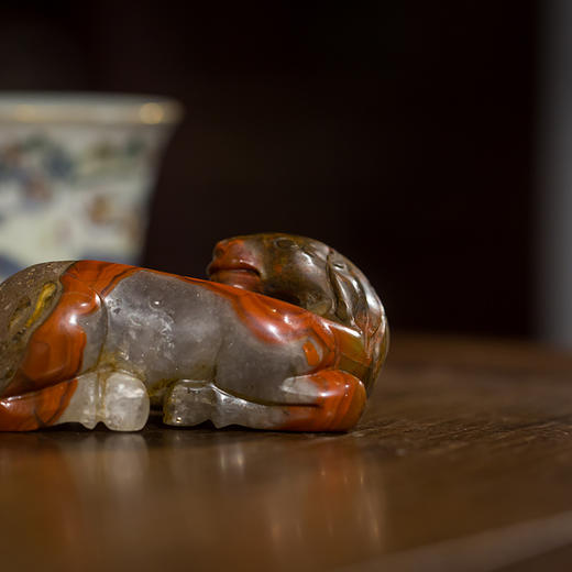 清代 战国红玛瑙雕卧马摆件 商品图2