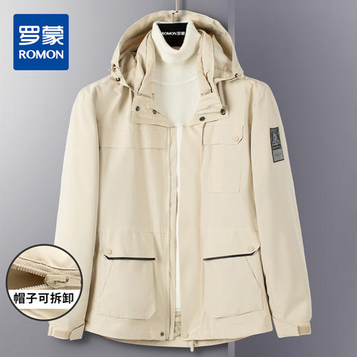 【羽绒内胆】罗蒙秋冬保暖外套男士时尚休闲户外保暖可拆卸内胆两件套 商品图1