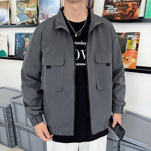 【夹克】立领夹克春秋韩版潮流上衣青年休闲薄款外套 商品图1