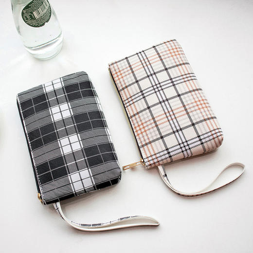 【服饰鞋包】新款时尚印花格子零钱包简约潮流女士手拿包手提手机包 商品图1