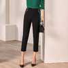 剩S/M/L 米思阳2026春季醋酸百搭黑色直筒裤修身显瘦八分休闲裤女0131 商品缩略图0