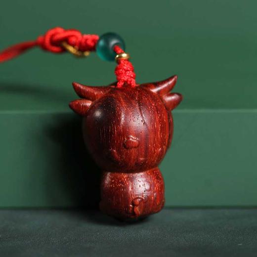 GJXJ0153福牛贺岁/富安永禧小叶紫檀挂件 商品图2