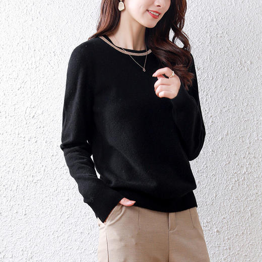 丁摩 纯羊毛圆领长袖毛衣21207 商品图4