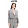 VIMAGE纬漫纪秋冬新款条纹修身女士西装短款外套V1603224 商品缩略图2