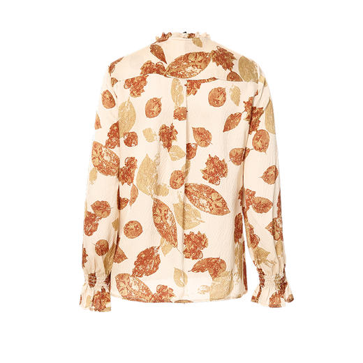 EITIE爱特爱秋季新款时尚通勤印花飘带女上衣6709409 商品图5