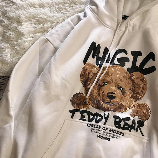 加绒春季新款连帽卫衣男女ins潮流韩版宽松2021年情侣装外套 商品图1