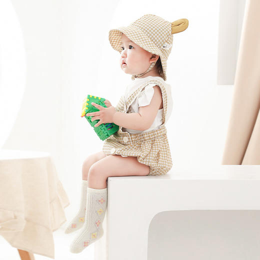 【3双装 棉质亲肤 舒适透气】A类婴儿袜子秋冬新款卡通儿童袜子 韩版小花菱形新生儿宝宝袜子 商品图1