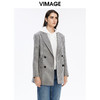 VIMAGE纬漫纪秋冬新款条纹修身休闲女士西装双排扣外套V1603223 商品缩略图2