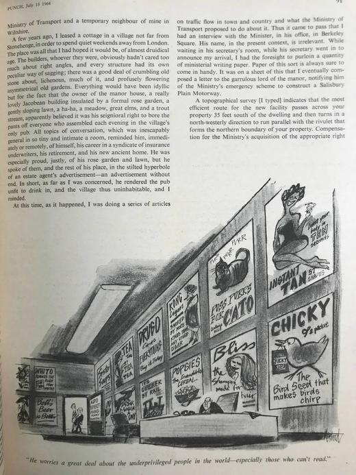 1964年7-12月 英国讽刺漫画杂志《笨拙》 数百幅插图 漆布精装16开 商品图12