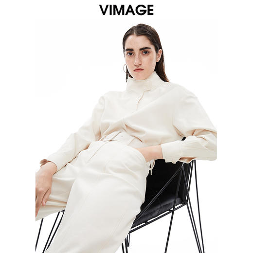 VIMAGE纬漫纪秋冬新款女装个性时尚宽松立领简约小上衣V1613206 商品图0