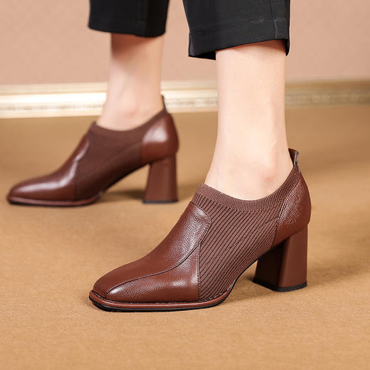 方头深口单鞋，大码时尚高跟鞋XYM-k417 商品图6