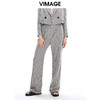 VIMAGE纬漫纪秋冬新款女装直筒宽松修身西服裤子立体条纹长裤V1605225 商品缩略图0