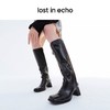【下架】lost in echo 原创设计师品牌 不规则鞋跟填充装饰方头及膝靴长靴 商品缩略图3