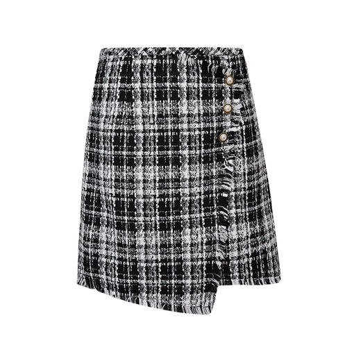 VIMAGE纬漫纪秋冬新款洋气时髦格纹高腰包臀半身裙女裙半裙V1606214 商品图4