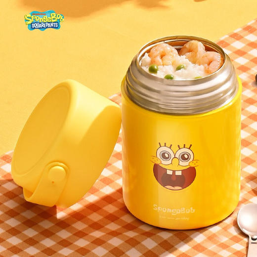 Oball不锈钢焖烧杯OB-007 超长保温饭盒桶便携焖烧壶罐焖粥  海绵宝宝 800ml 商品图1