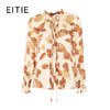 EITIE爱特爱秋季新款时尚通勤印花飘带女上衣6709409 商品缩略图4