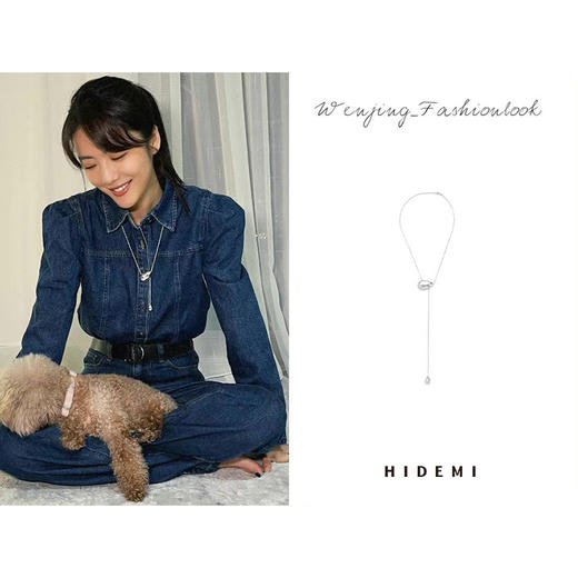 HIDEMI简约设计感双水滴项链 商品图3