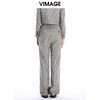 VIMAGE纬漫纪秋冬新款女装直筒宽松修身西服裤子立体条纹长裤V1605225 商品缩略图3