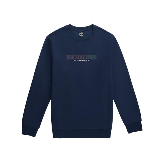 361度2021秋季新款男士圆领套头卫衣反光印花针织上衣552134814 商品图0