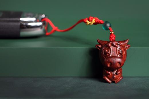 GJXJ0153福牛贺岁/富安永禧小叶紫檀挂件 商品图1