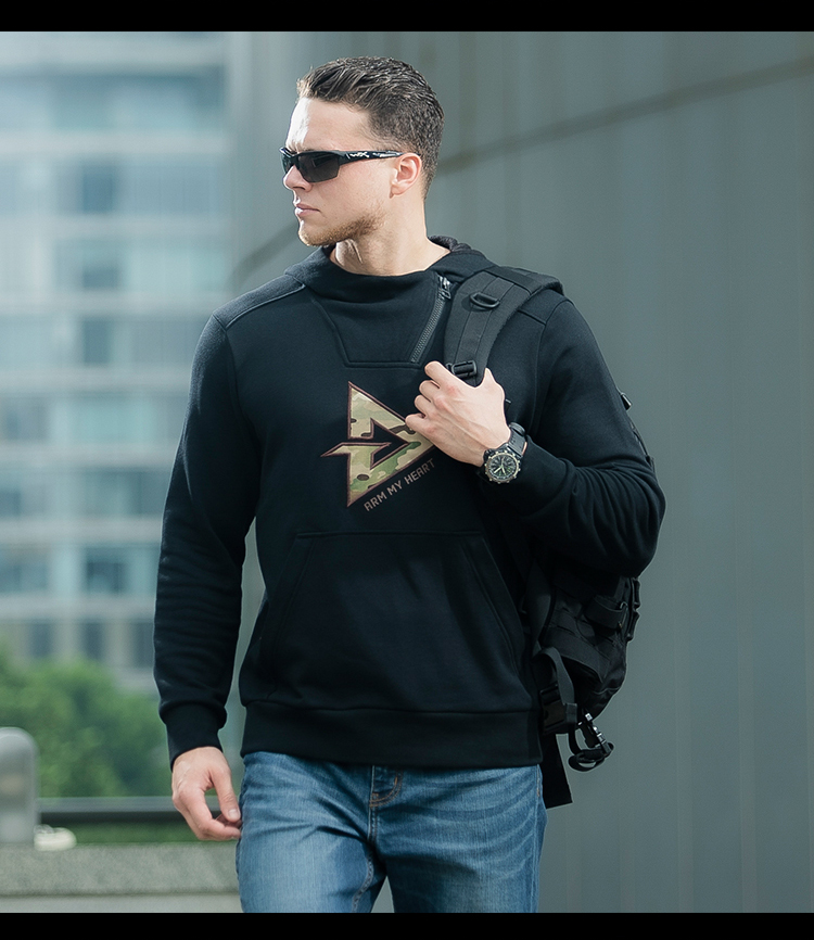 龙牙二代隐烈战术卫衣男2021秋季潮流男装圆领长袖连帽印花卫衣