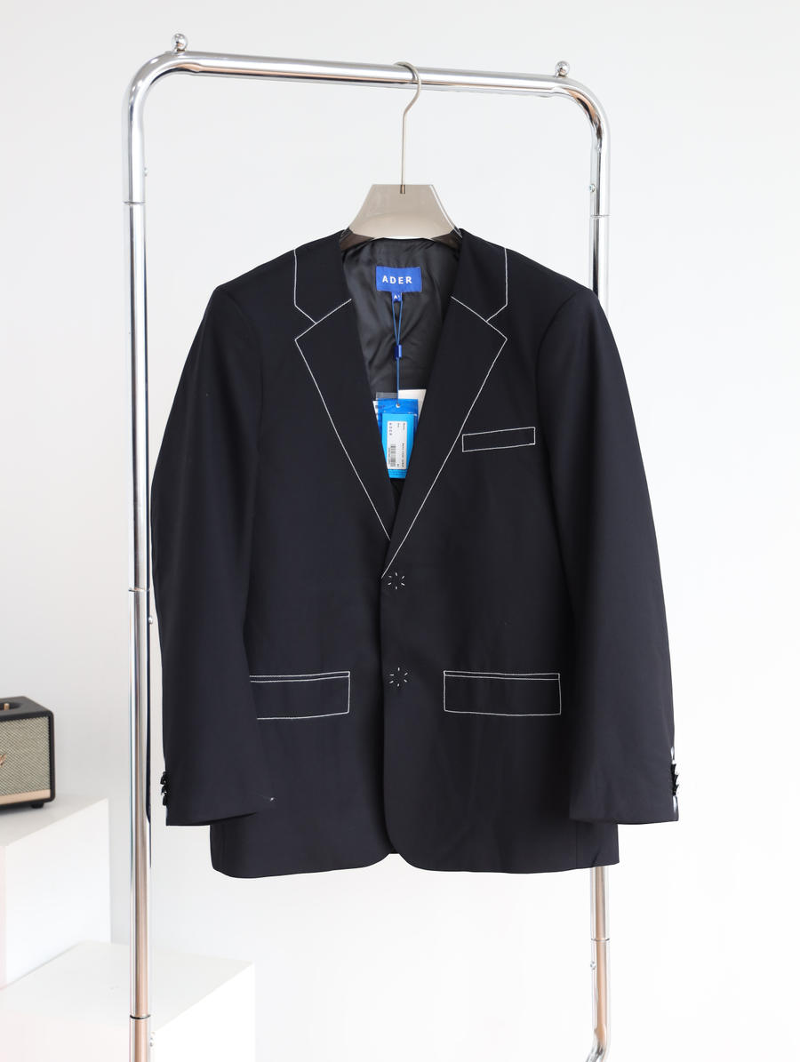ader error 真丝羊毛混纺 酷感 结构主义 休闲西装外套 wt410