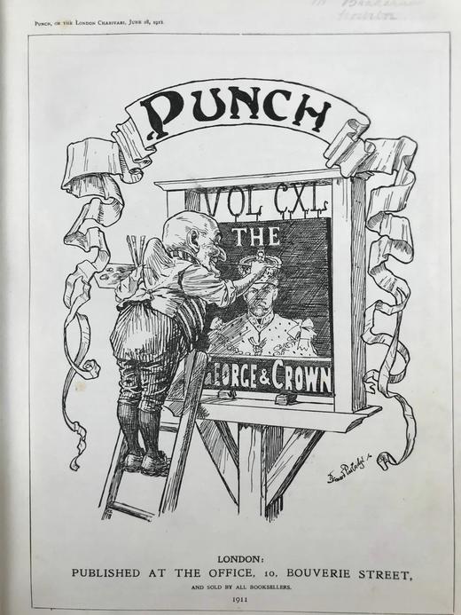 1911年1-6月 英国讽刺漫画杂志《笨拙》 数百幅插图  漆布精装16开 商品图3