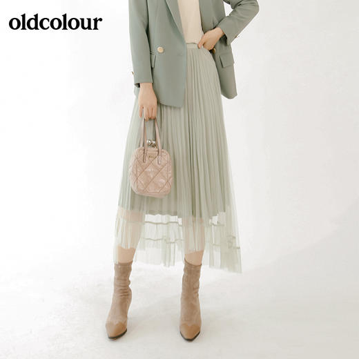 oldcolour秋季气质浅色系百搭中长款纱裙M31063173 商品图0
