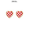ZEGL棋盘格爱心耳环女设计感小众耳钉2023年新款潮925银针耳饰品 商品缩略图4